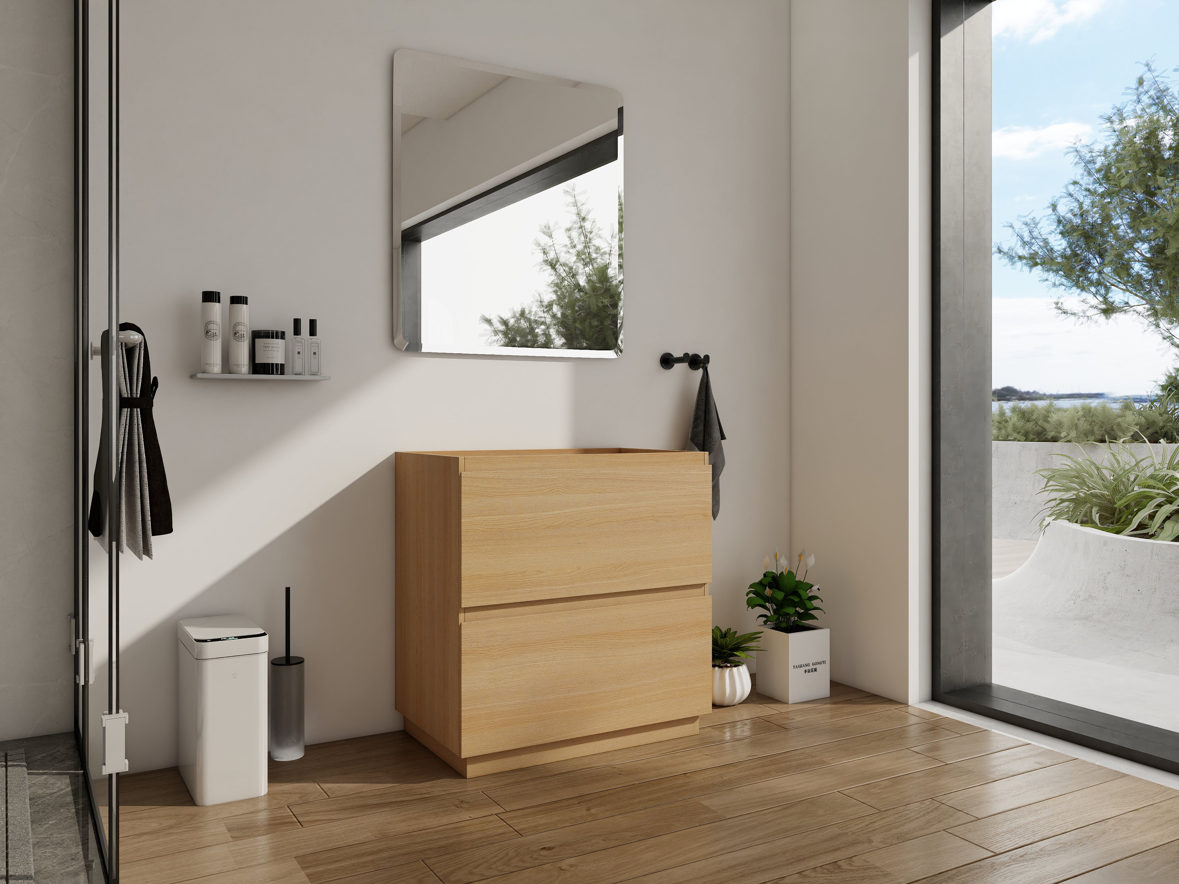 30" Modern Undermount Bathroom Sink Cabinet