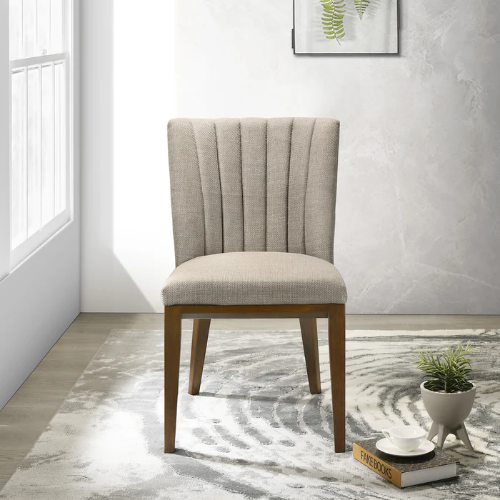 Elmwood Cream Fabric Dining Chair Set of 2