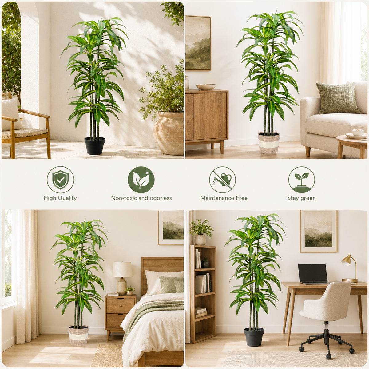 Dracaena Artificial Plant Indoor 5.5FT