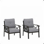 Set of 2 All-Weather Metal Armchairs