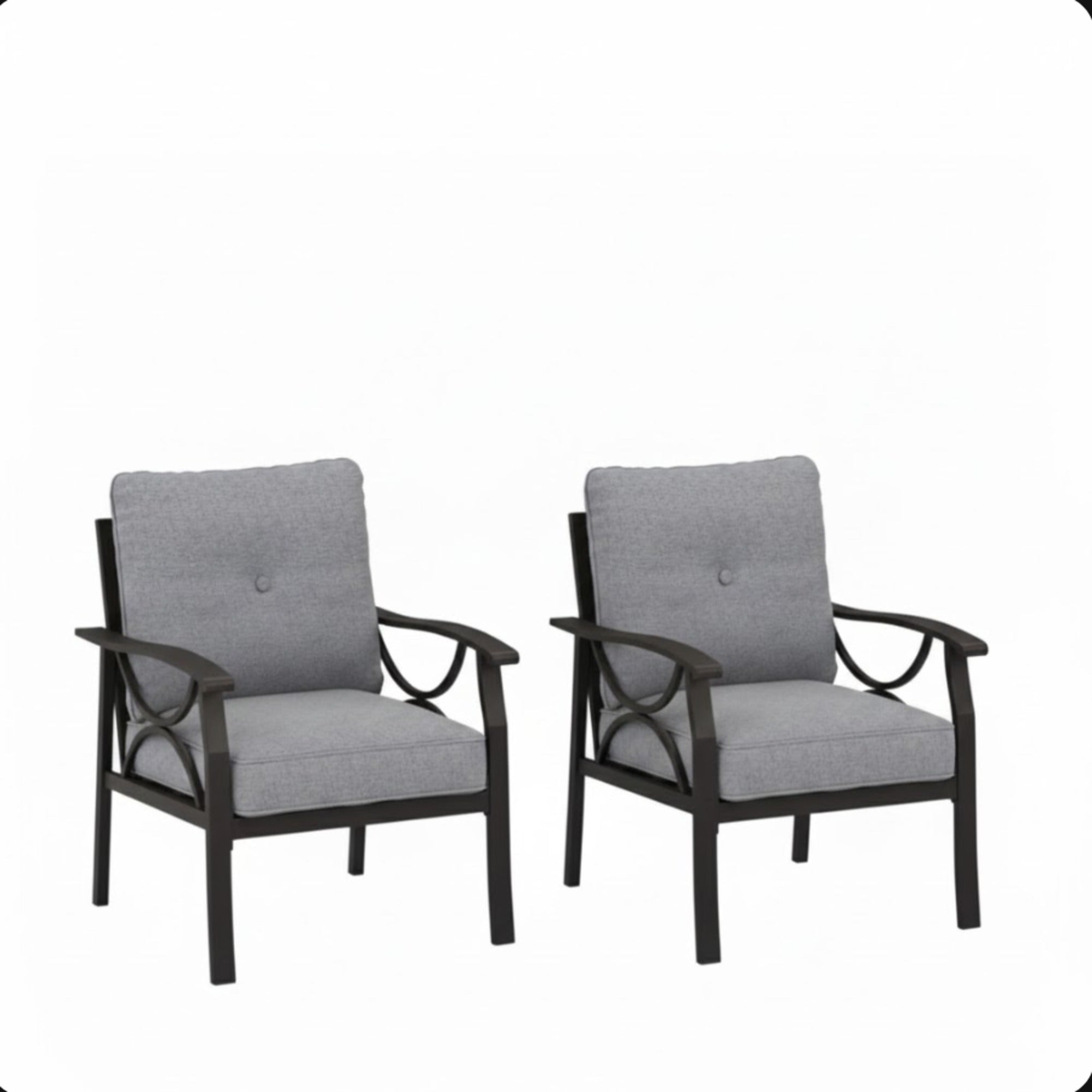 Set of 2 All-Weather Metal Armchairs