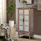 55.12'' Tall Tower Storage Cabinet - Rustic Wood Sideboard Pantry Cabinet