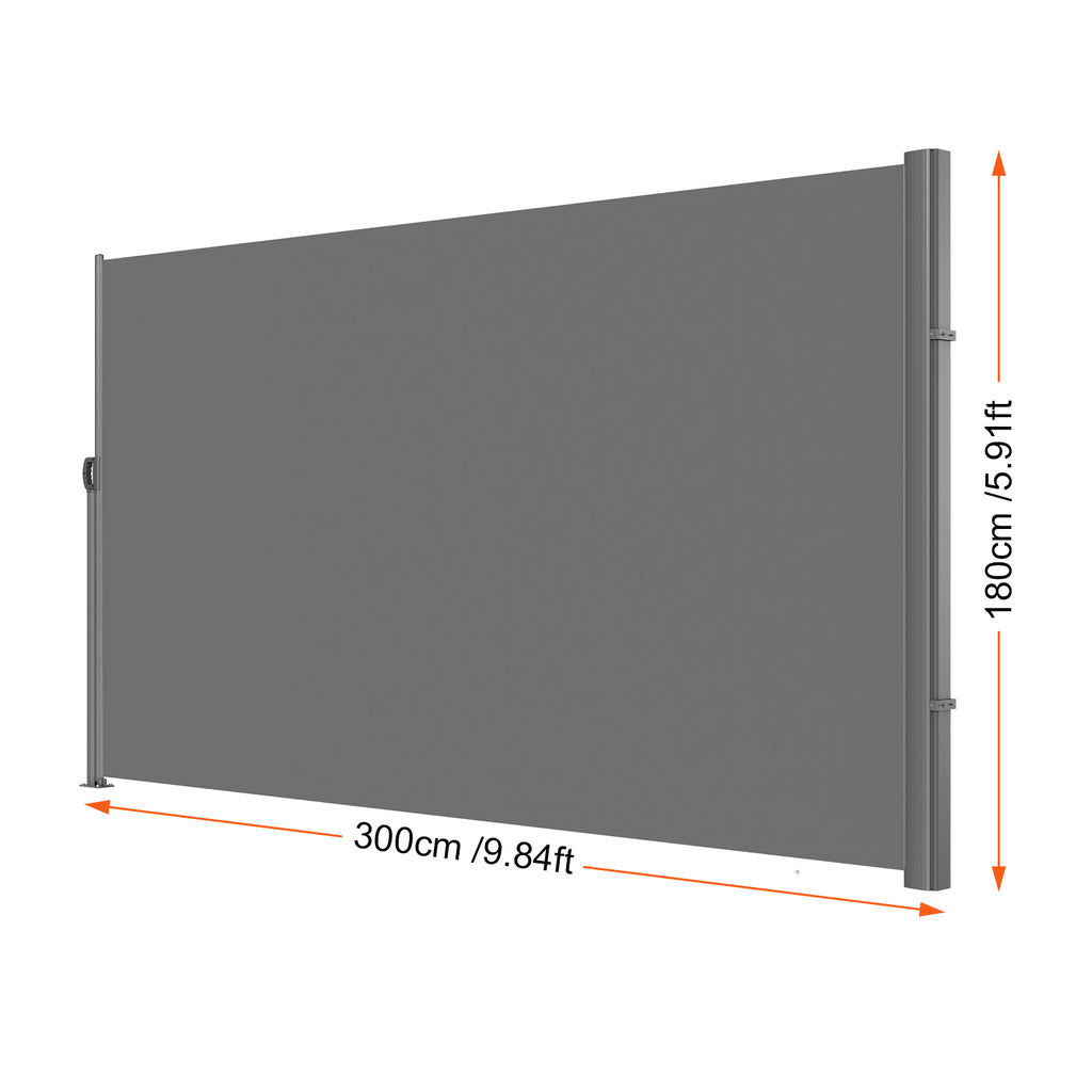 Retractable Side Awning, 71''118'' Aluminum Privacy Screen