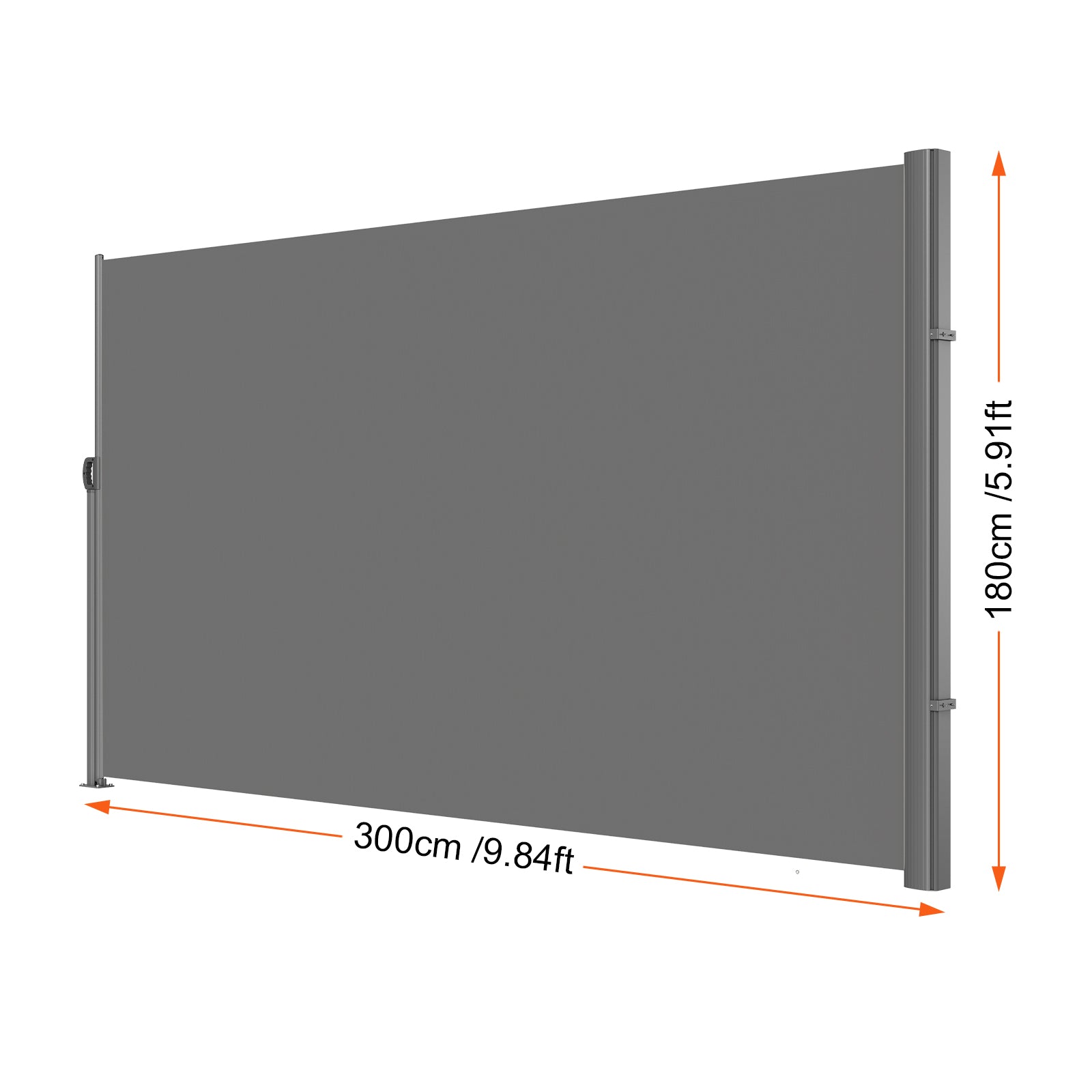 Retractable Side Awning, 71''118'' Aluminum Privacy Screen