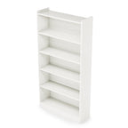70.87" 6-Tier Modern White Library Bookshelf