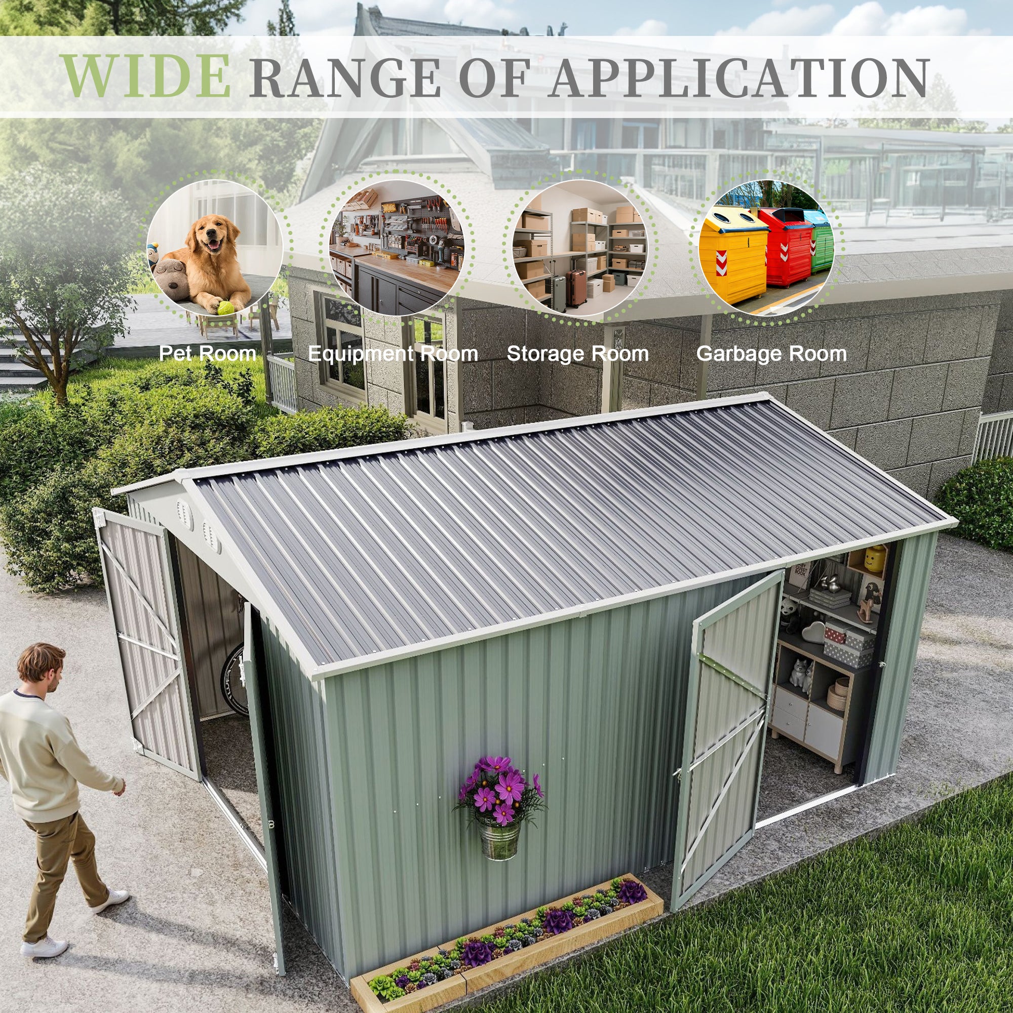 10x12 FT Outdoor Metal Storage Shed