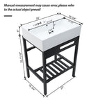 24" x 16.75" Bathroom Ceramic Console Sink with Overflow