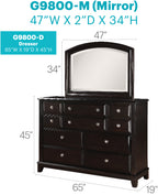 Ashford G9800-D Dresser in Cappuccino
