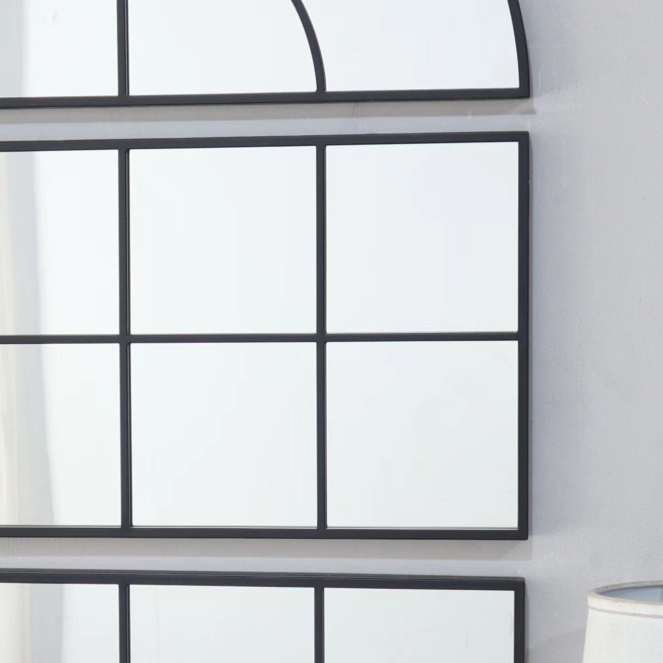 30" x 45" Large Arched Wall Mirror with Three Separate Sections