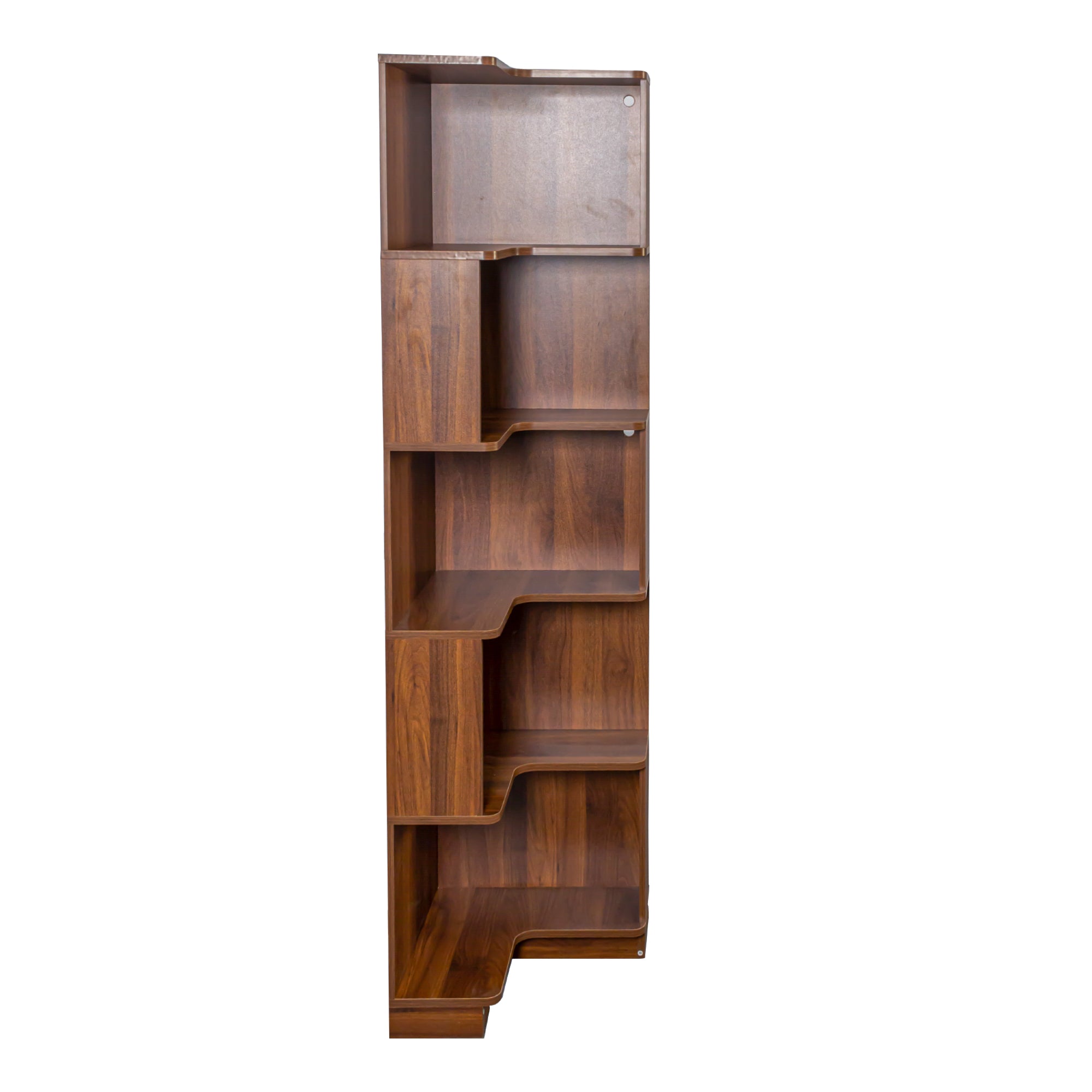 5 Tier Corner Bookshelf with Baffle and LED Lights