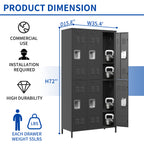 6 Door 72"H Metal Lockers With Lock for Employees
