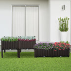 Outsunny 4 Piece Raised Garden Bed with Legs, Self-Watering Planter Box