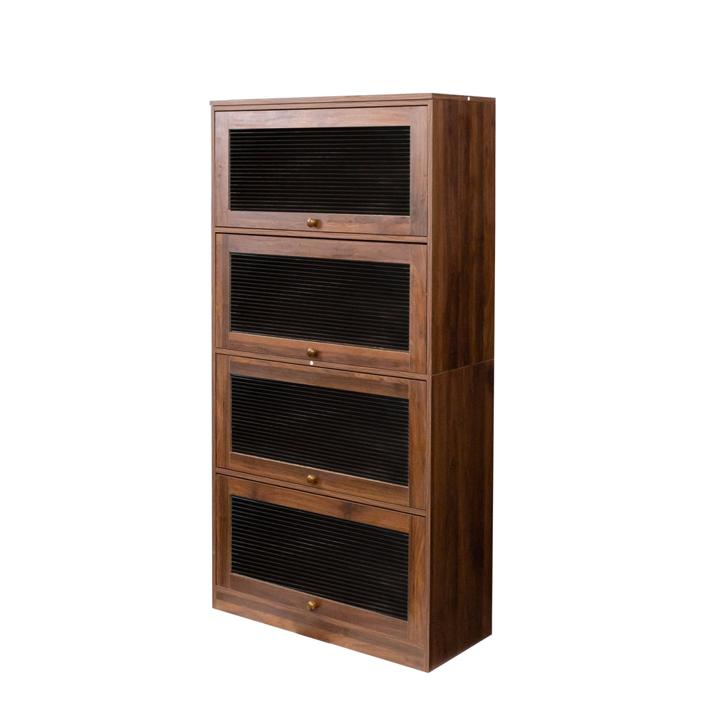Contemporary Closed Back Glass Doors Office Storage Cabinet