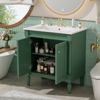 30" Luxurious Bathroom Vanity Cabinet with Ceramic Sink Basin