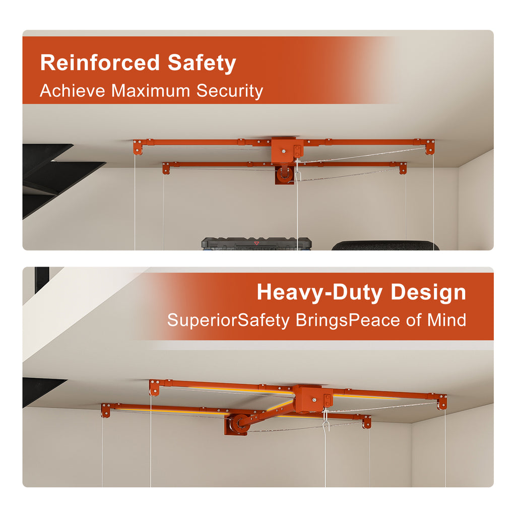 Orange Overhead Garage Storage Rack 3x6 FT
