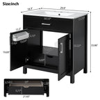 30-Inch Bathroom Vanity with Ceramic Sink and Ample Storage