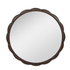 Round Wood Wall Mirror - 31.5" Farmhouse Rustic Accent