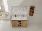 48" Freestanding Bathroom Vanity With Double Sink and Storage Rack