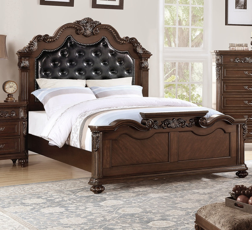 Gorgeous Traditional Antique Cherry Eastern King Size Bed Set