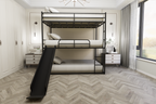 Metal Full Size Loft Bed with Slide and Ladder