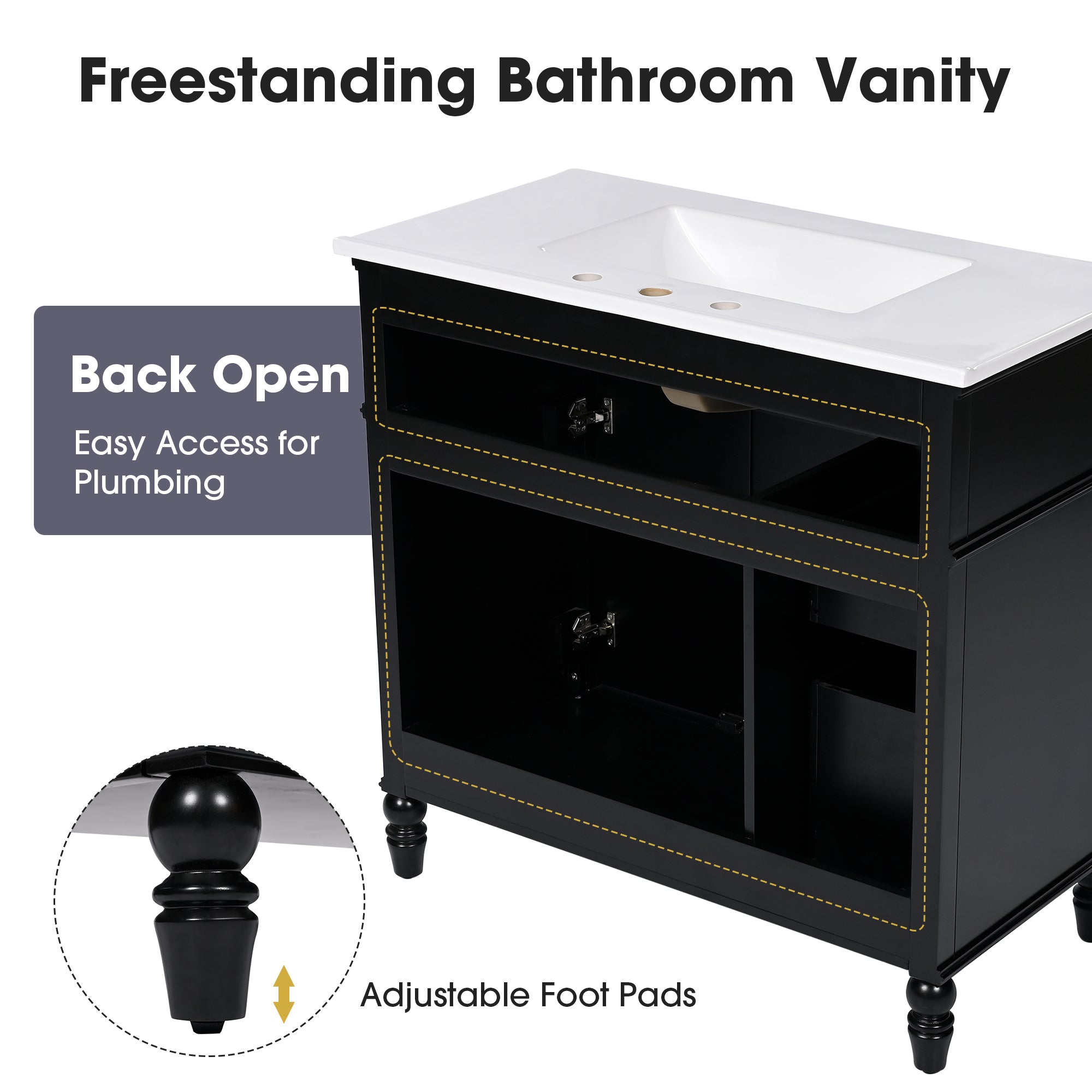36" Bathroom Vanity with Sink
