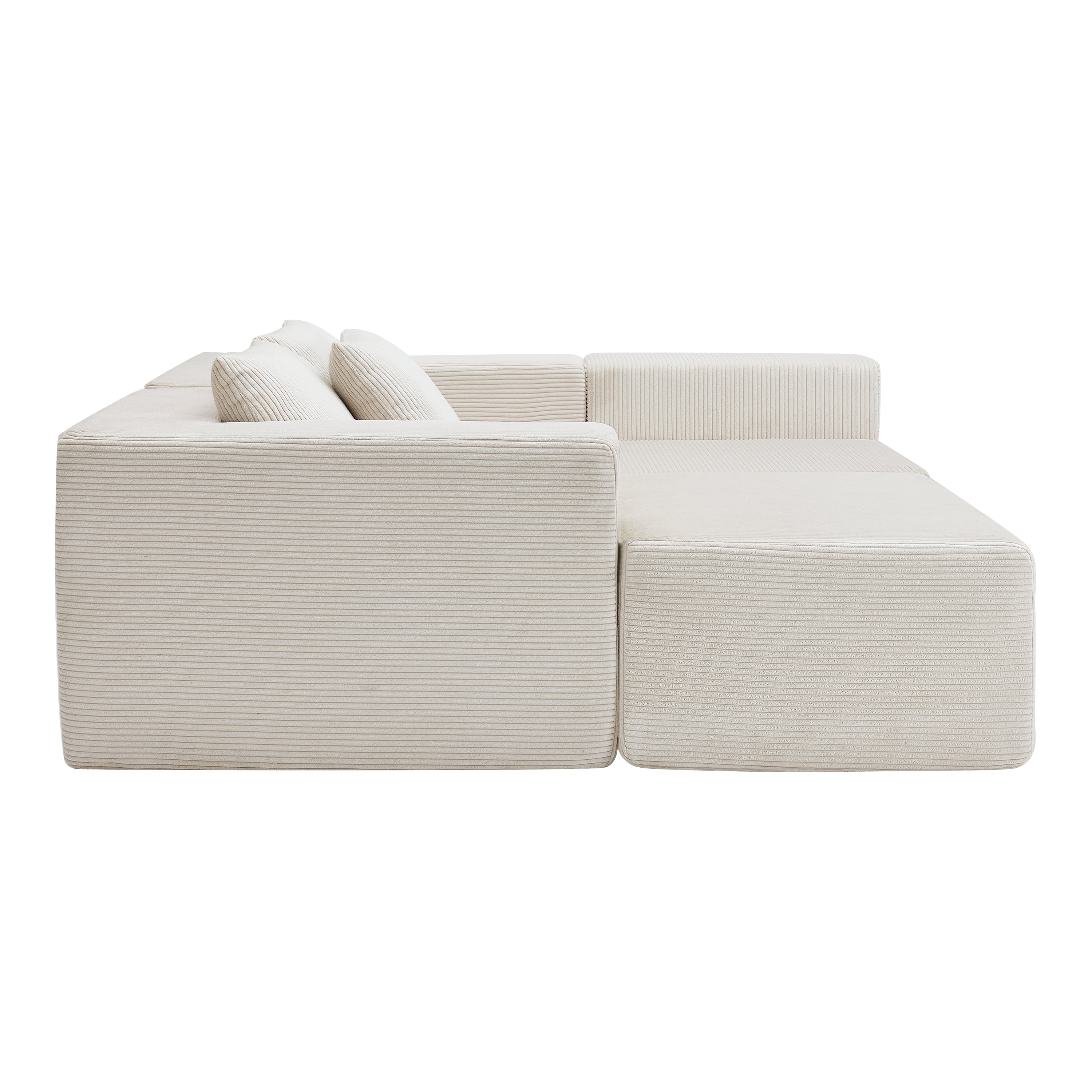 107" Compressed Sectional Sofas (Beige)