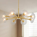 36" Modern Gold 8-Light Sputnik Chandelier