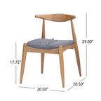 Set of 2 Rubberwood Dining Chairs with Ergonomic Backrest