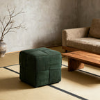 Ottoman Foot Rest Soft and Comfortable Corduroy Stool - Green
