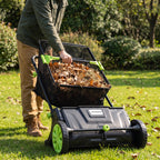 Hand Push Lawn Sweeper - 21 Inch Leaf & Grass Collector