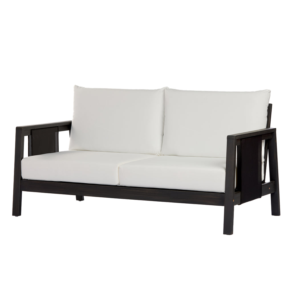 2 Piece Sofa Set with Cushions Outdoor Loveseat & Coffee Table Set