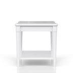 White Finished End Table With Storage Drawer