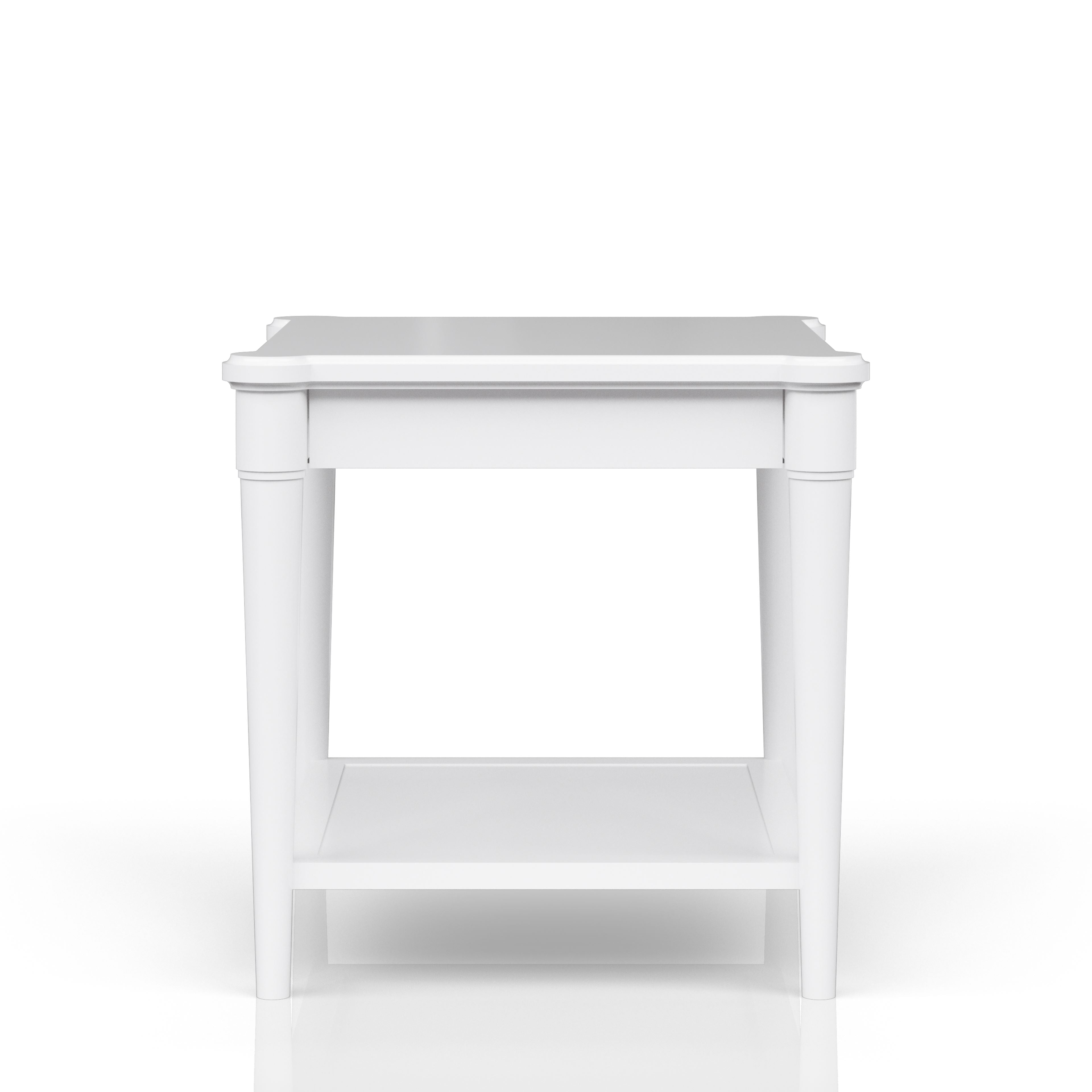 White Finished End Table With Storage Drawer