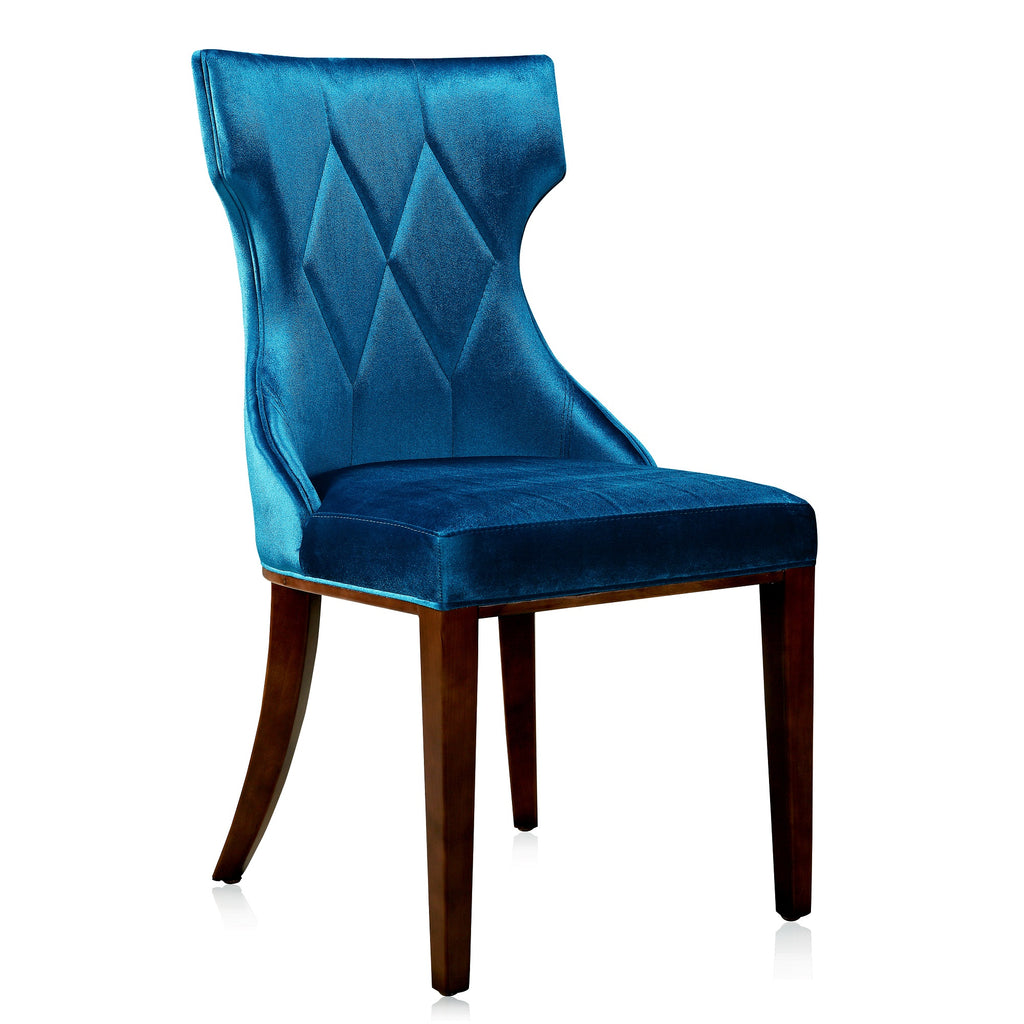 Reine Wood Upholstered Dining Chair in Cobalt