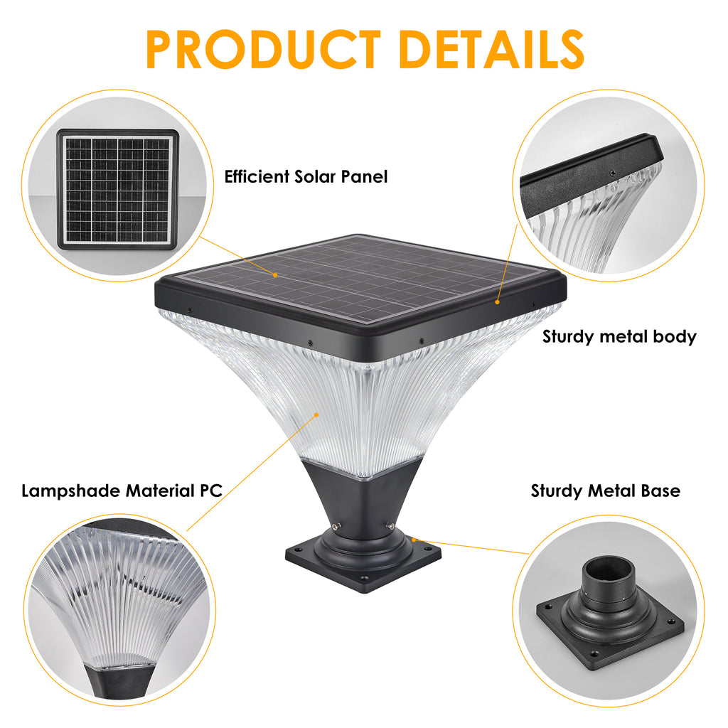 15" Black Outdoor Post Light