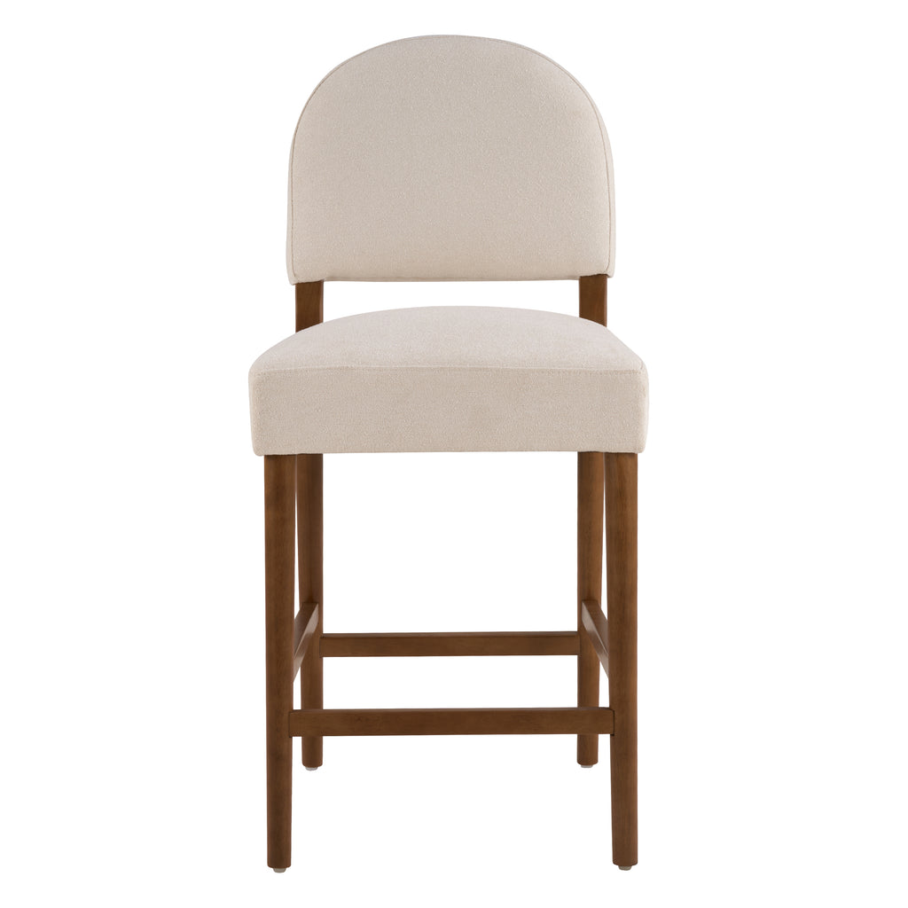 26" Seat Height Fabric & Rubberwood Bar Stool