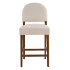 26" Seat Height Fabric & Rubberwood Bar Stool