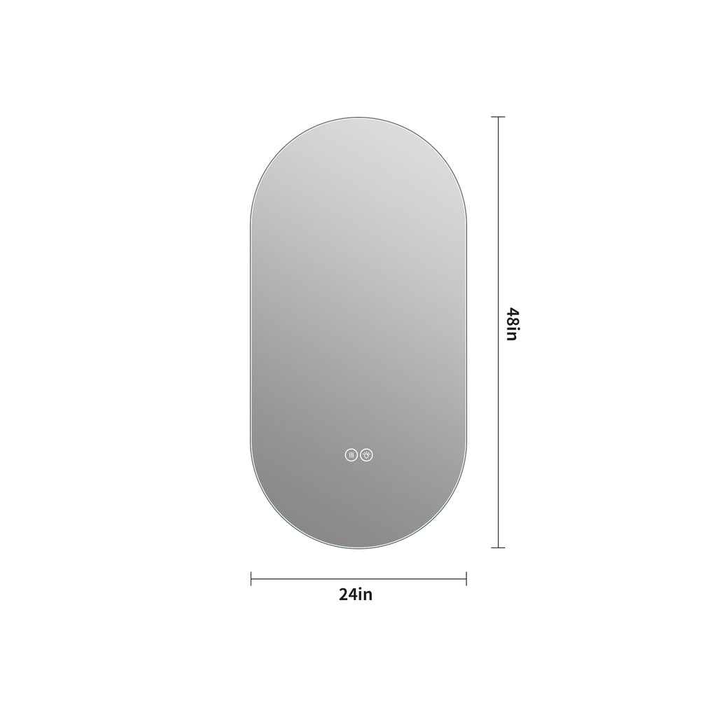 48" x 24" Smart Wall Mounted LED Touch Screen Anti-fog Mirror