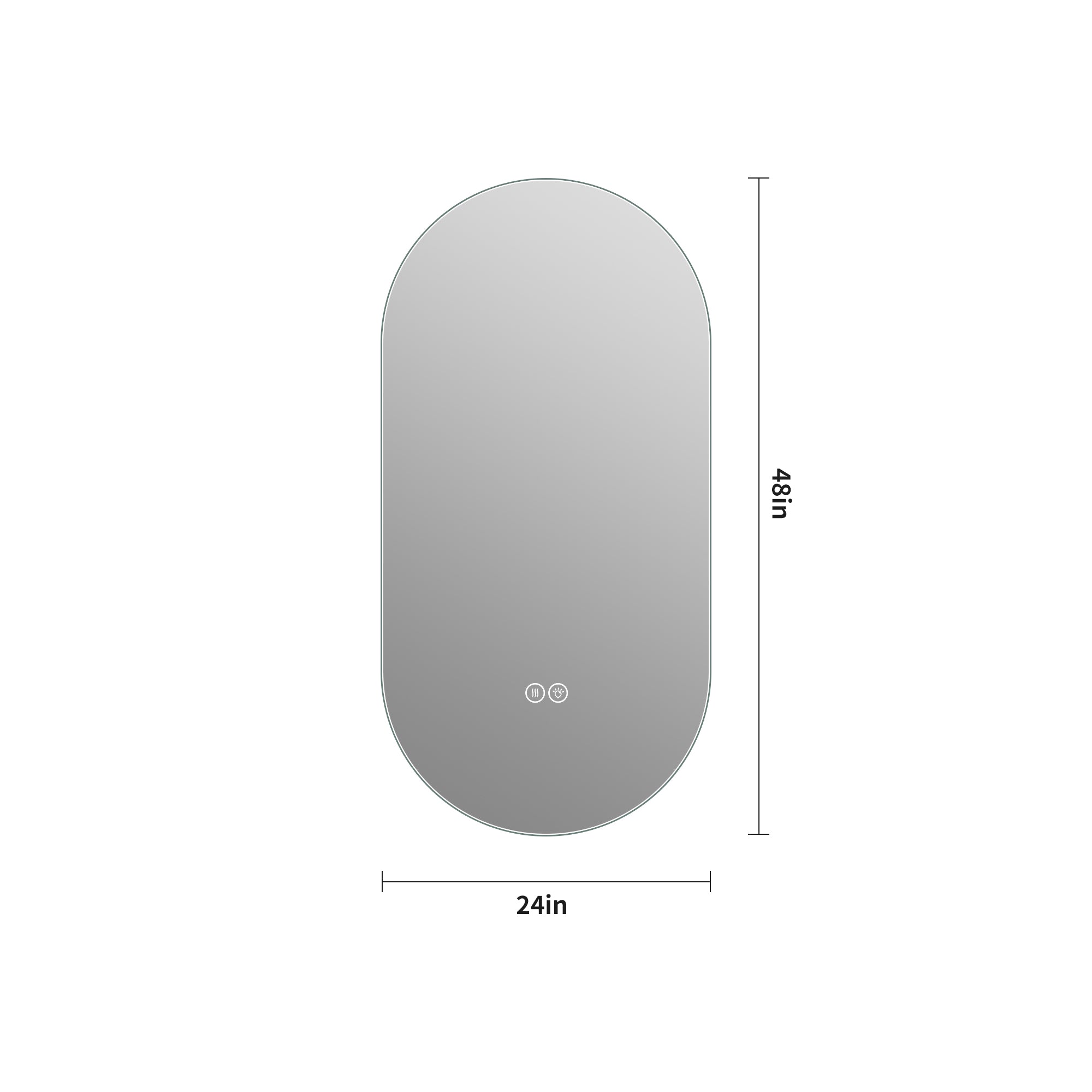 48" x 24" Smart Wall Mounted LED Touch Screen Anti-fog Mirror
