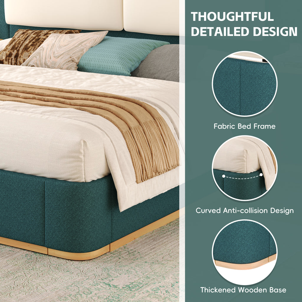 Queen Size Upholstered Platform Bed