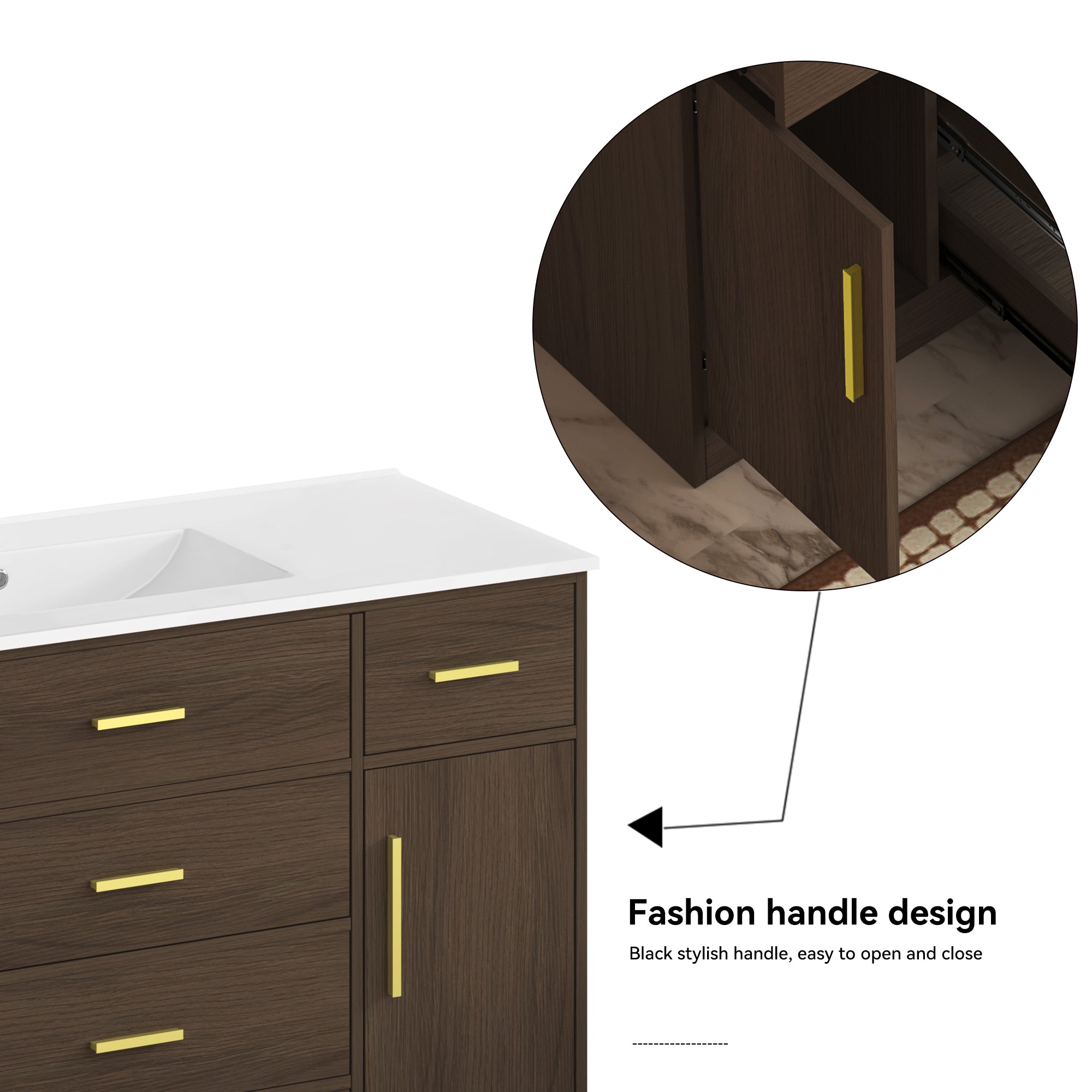 48" Dark Brown Bathroom Vanity