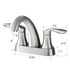 Two Handle 4 Inch Centerset Bathroom Sink Faucet with Pop-Up Drain