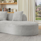Contemporary Corduroy Curved Sectional Sofa with Scatter Cushions