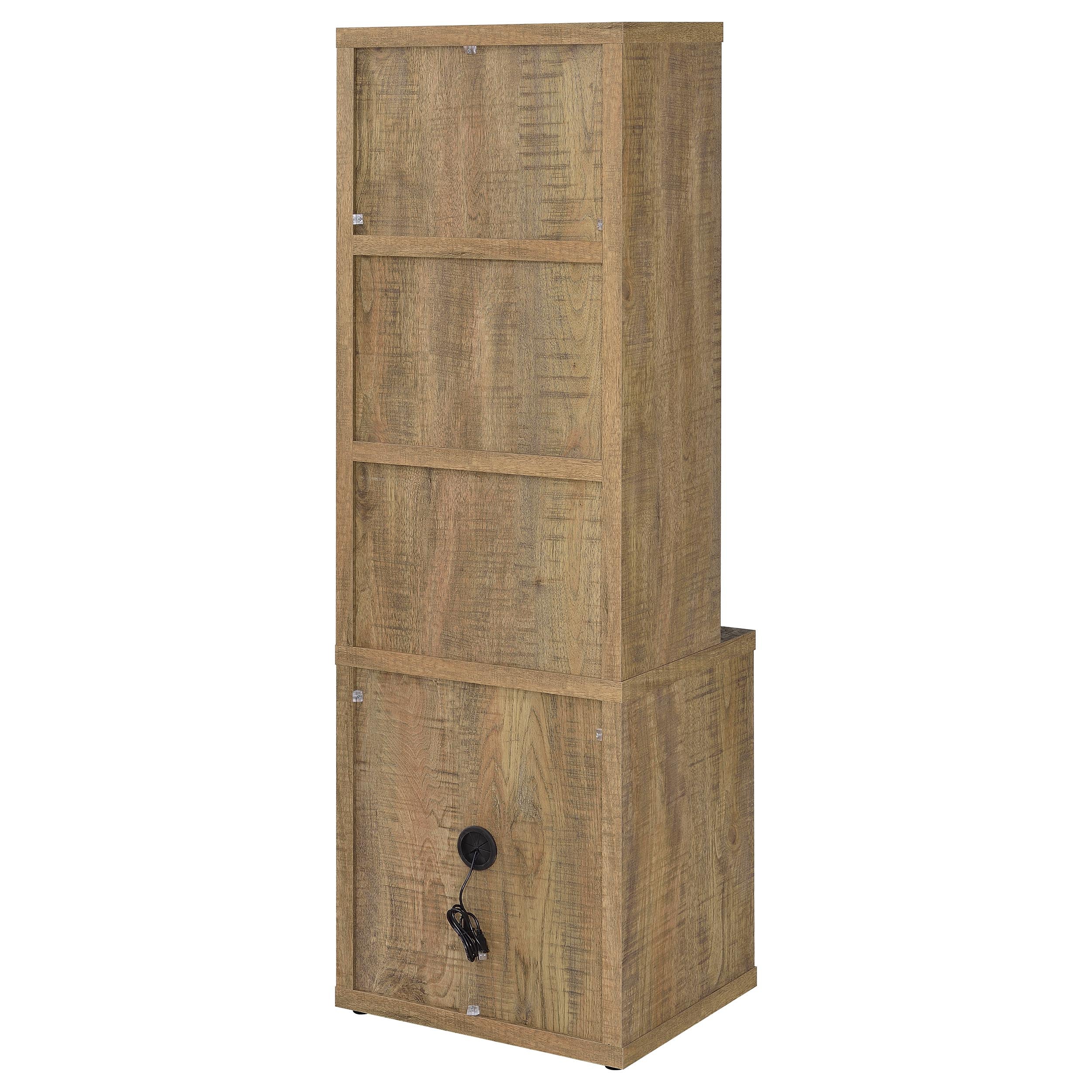 Geary Mango 3-Shelf Bookcase USB and Lockable Drawer