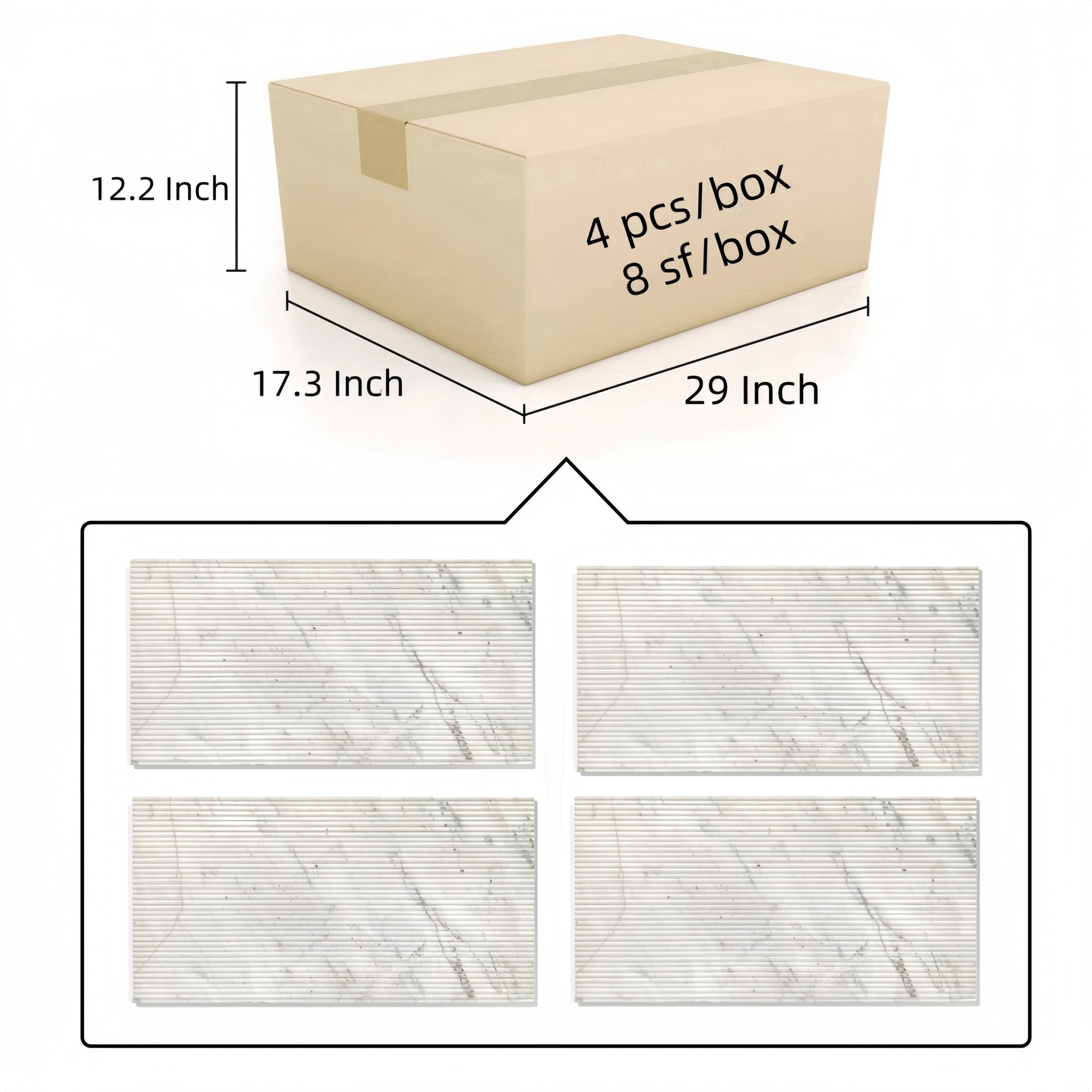 12x24 White Marble Wall Décor