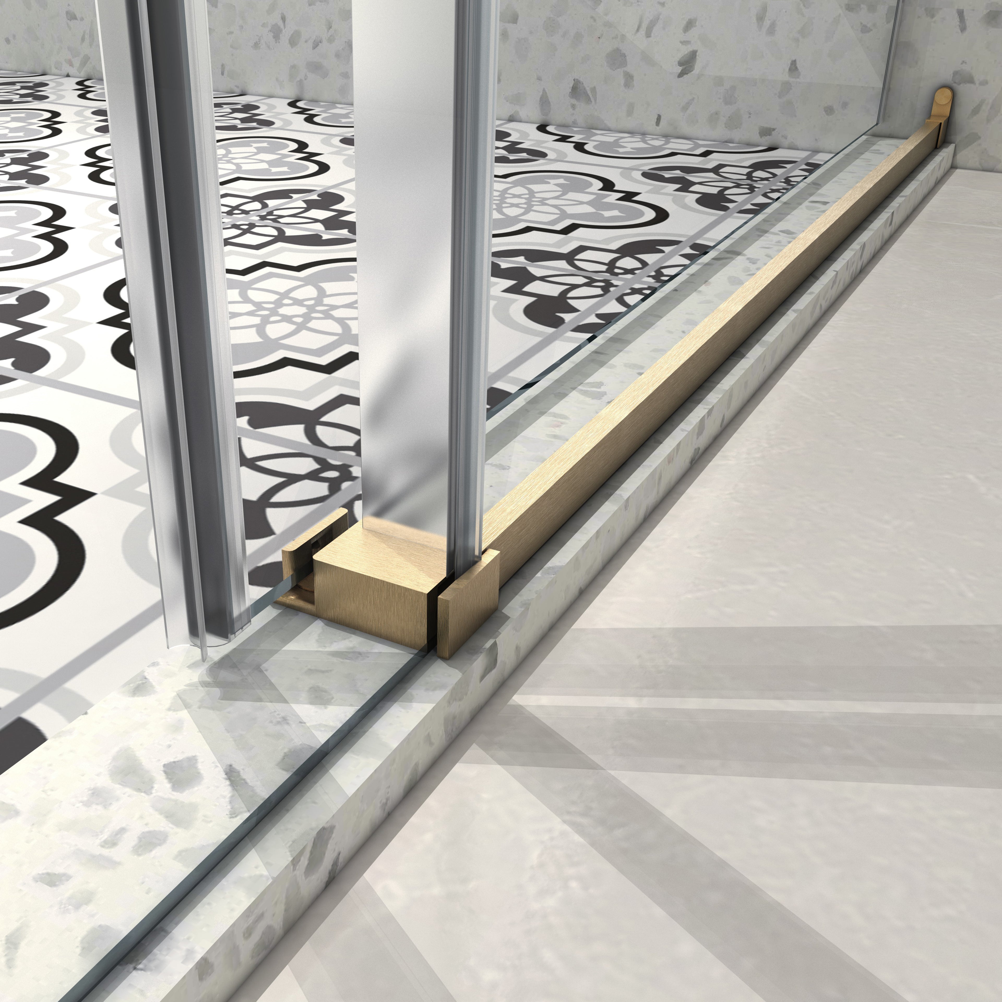 6076 Brushed Shower Door