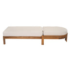 Patio Acacia Wood Chaise Lounge Chairs with Adjustable Backrest - Set of 2