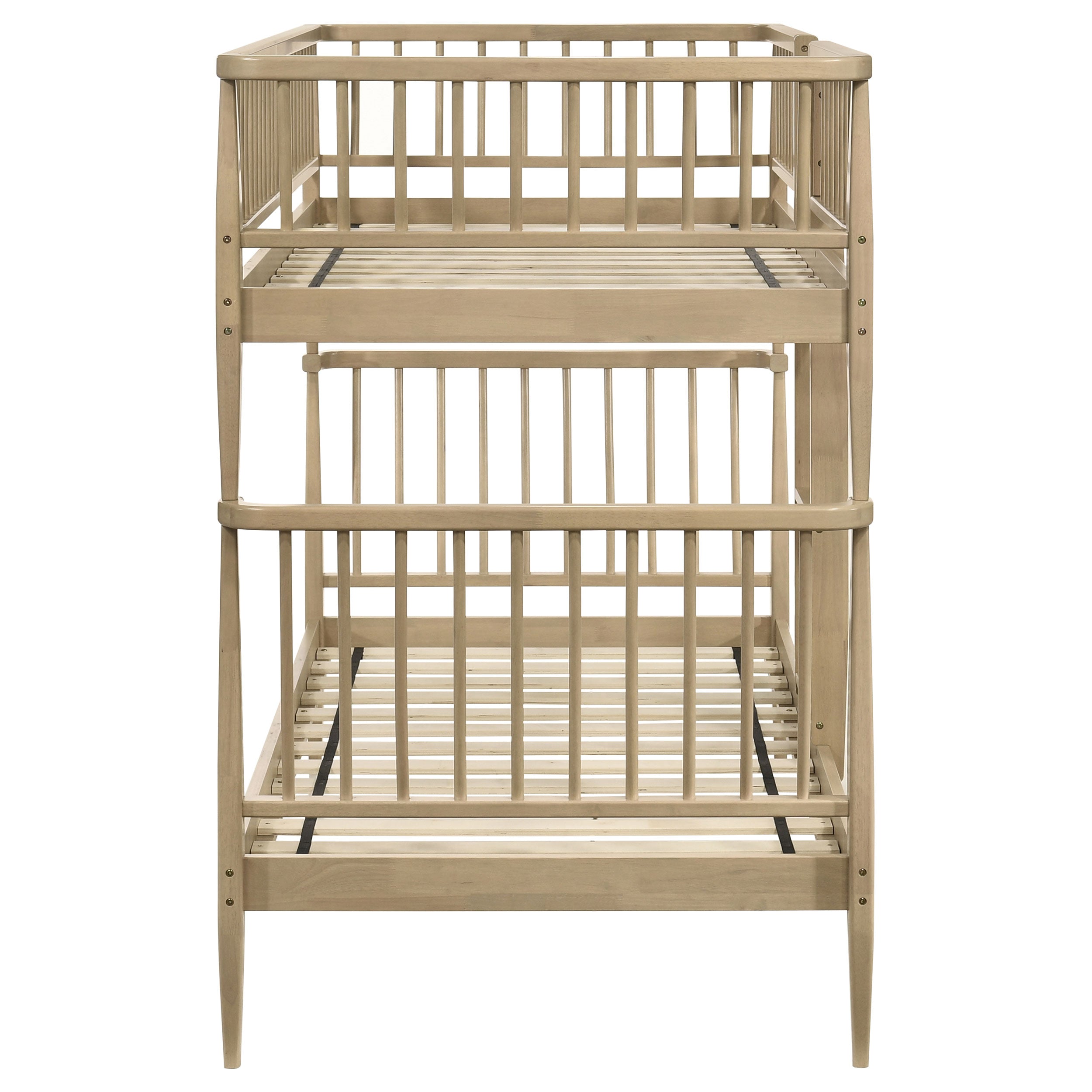 Abram Windsor Twin Over Twin Wood Bunk Bed with Ladder Almond-