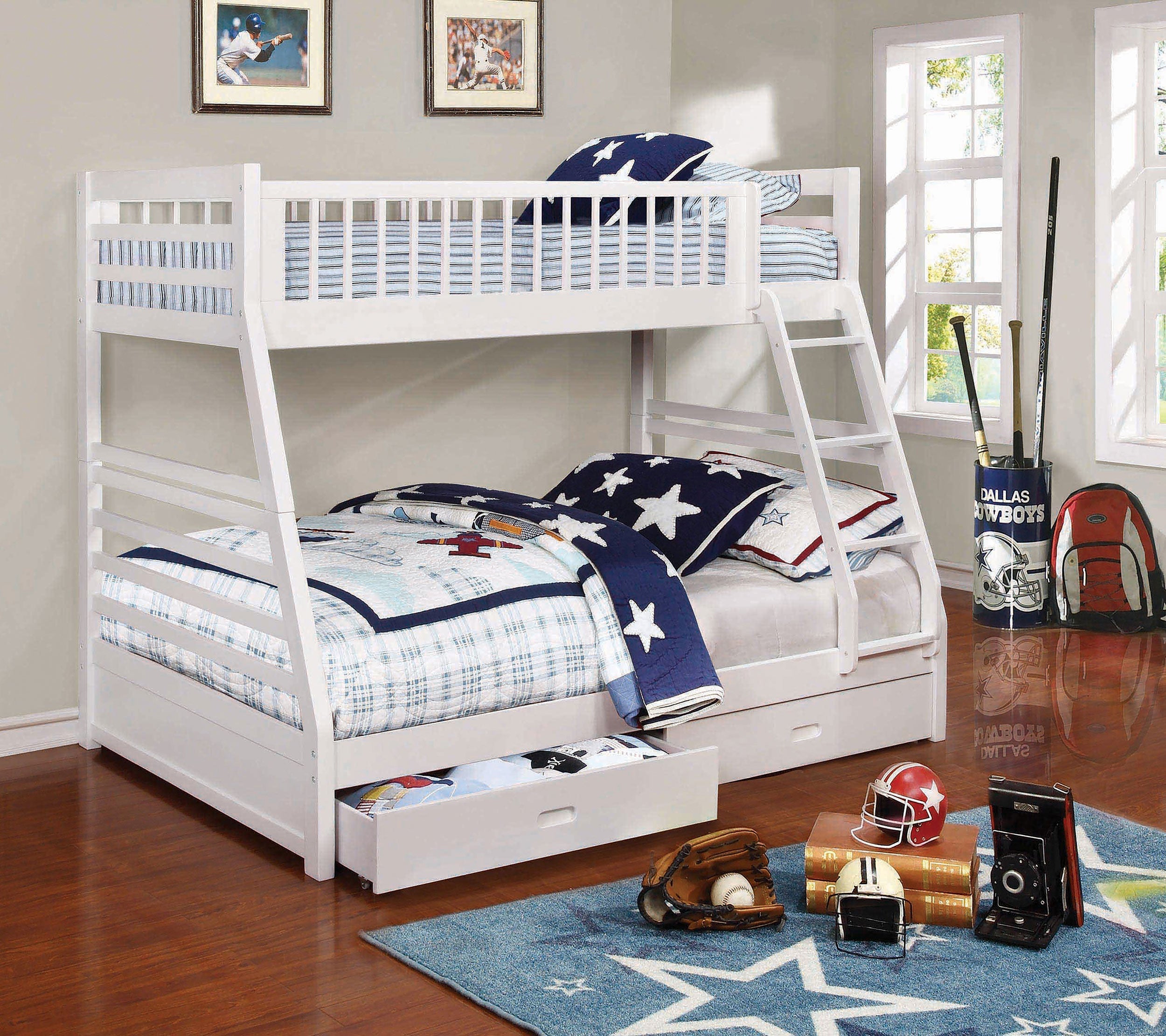 Ashton 2-drawer Wood Twin Over Full Bunk Bed White-CoasterEssence