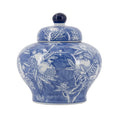 Blue and White Porcelain Lidded Jar, 9.1-Inch